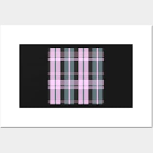 Grunge Aesthetic  Aillith 1 Hand Drawn Textured Plaid Pattern Posters and Art
